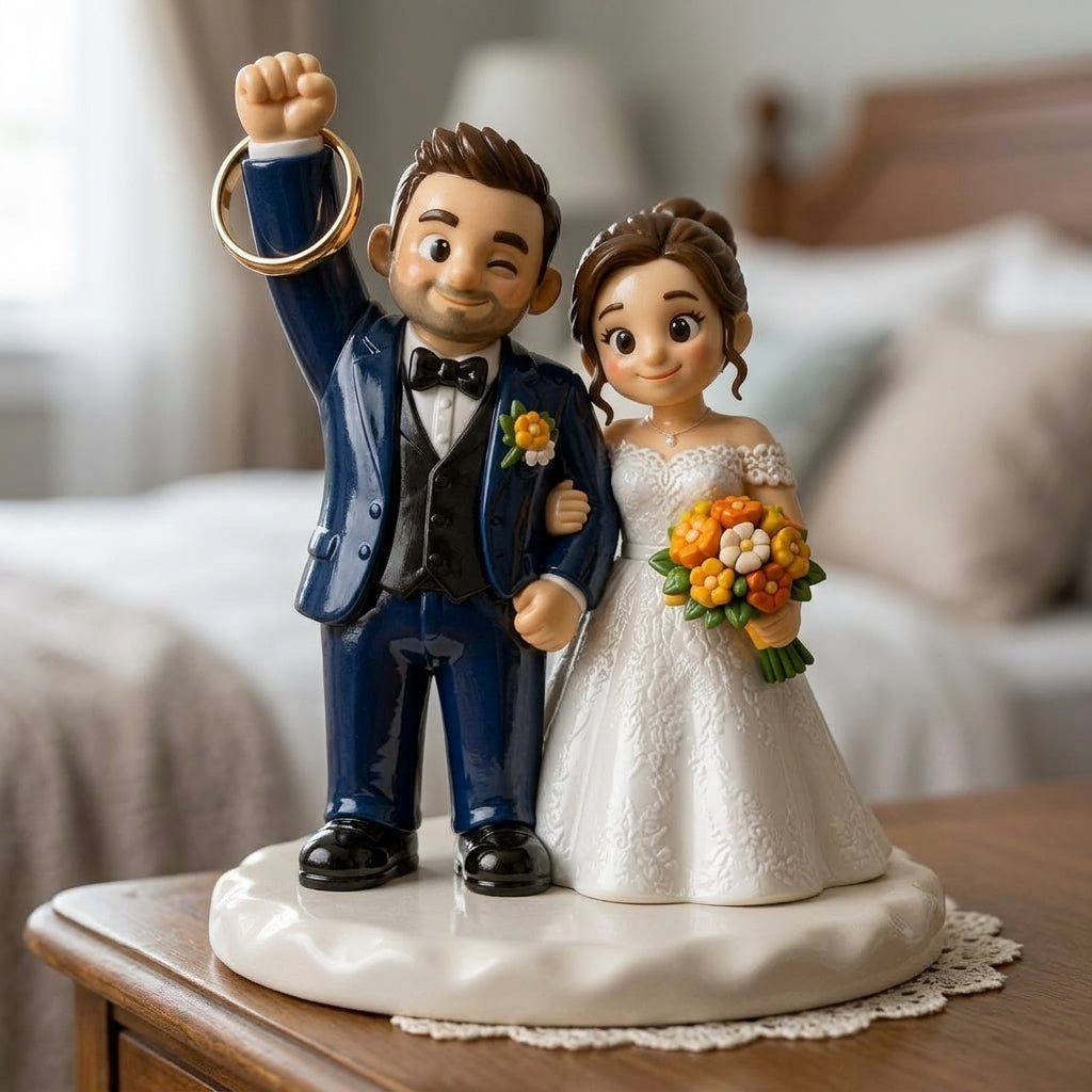 Ringholder Figurine - Oddball Wedding Couple