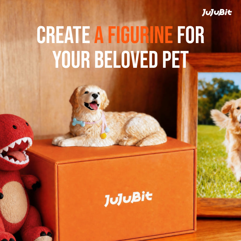 Personalized pet figurine 3D printed from photo - custom dog statue