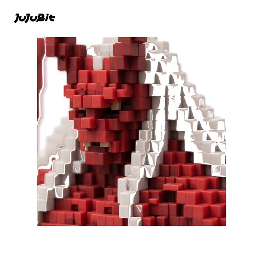 Pixel Style - Crimson Demon Guardian Block Figure