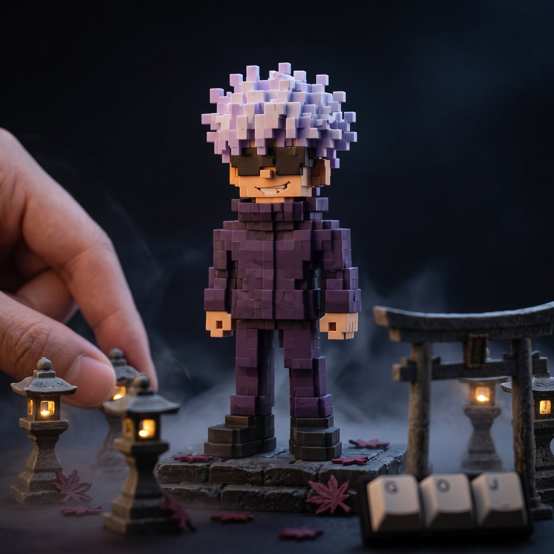 Pixel Style - Emerald Blade Warrior Block Figure