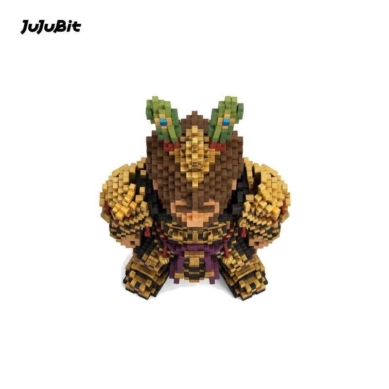 Pixel Style - Golden Ronin Warrior Block Figure