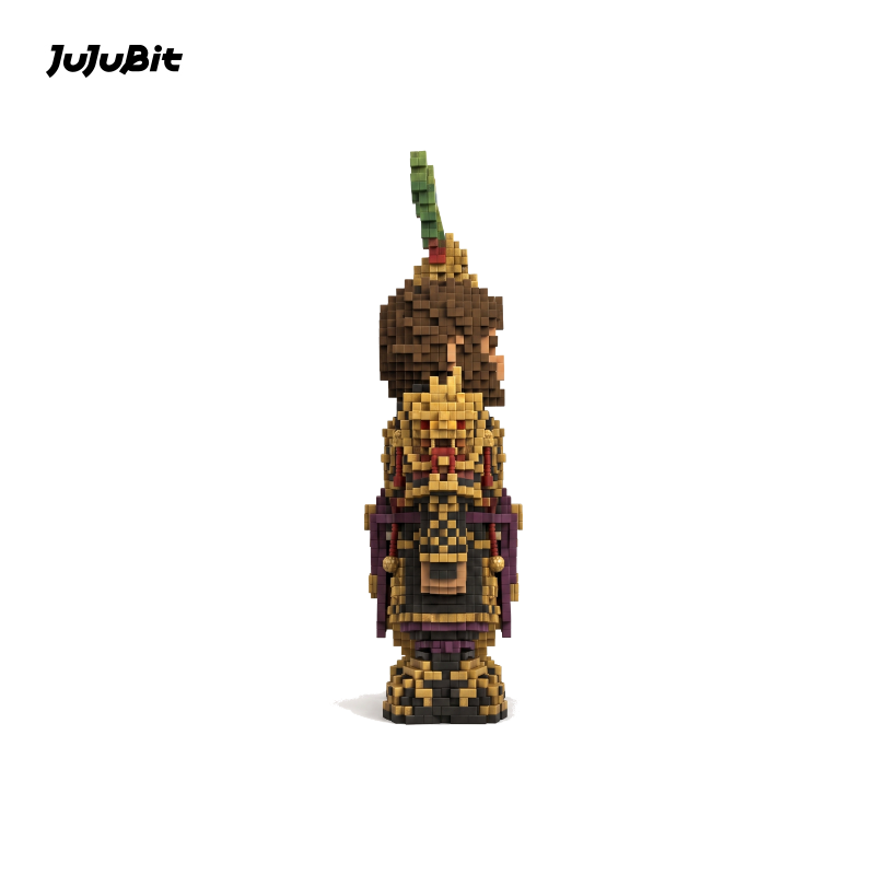 Pixel Style - Golden Ronin Warrior Block Figure