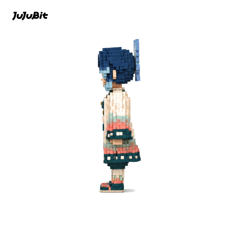 Pixel Style - Mystic Butterfly Warrior Block Figure