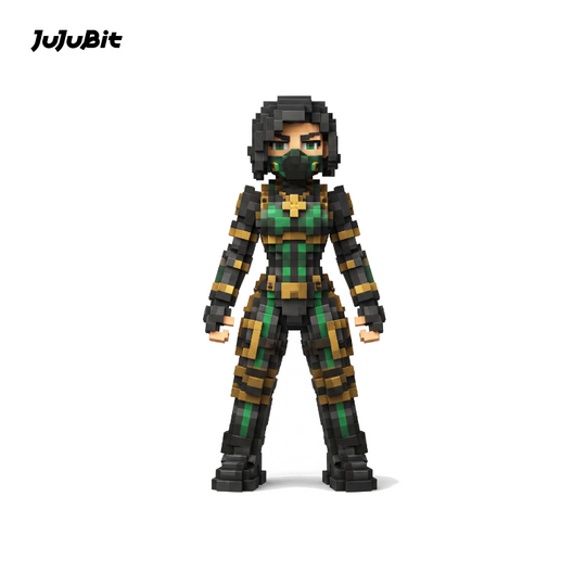 Pixel Style - Shadow Cyber Ninja Block Figure