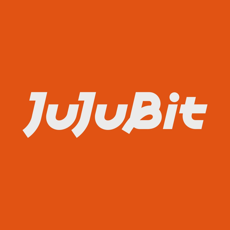 JuJuBit logo on an orange background - JuJuBit