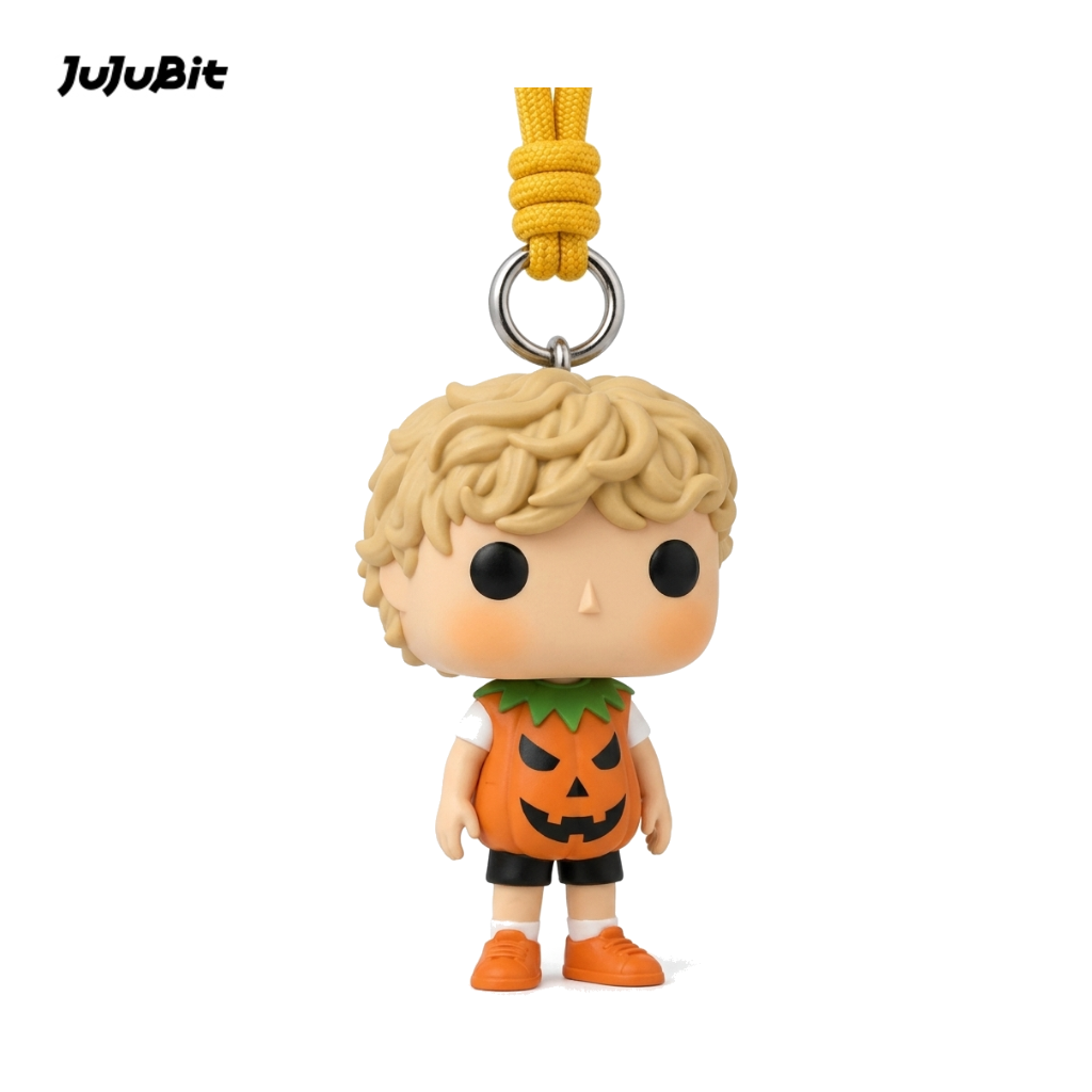 Pumpkin Costume Keychain Figure