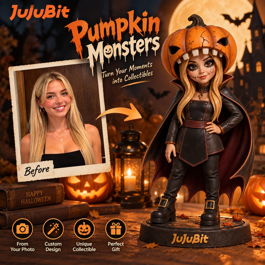 Pumpkin Monster Figurine | Turn Your Photo into a Spooktacular Collectible