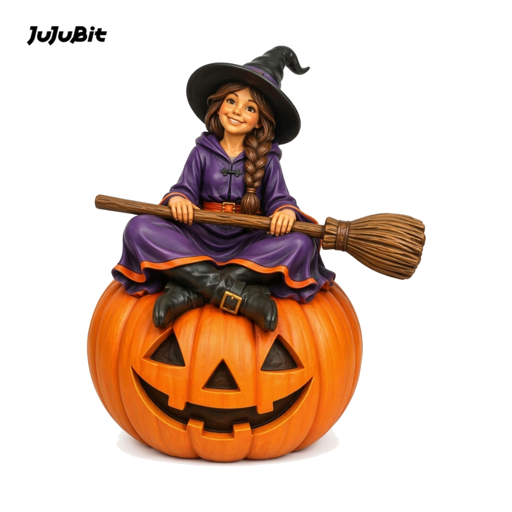 Pumpkin Witch-Detailed Sculpt Miniature for RPG, Display & Collection