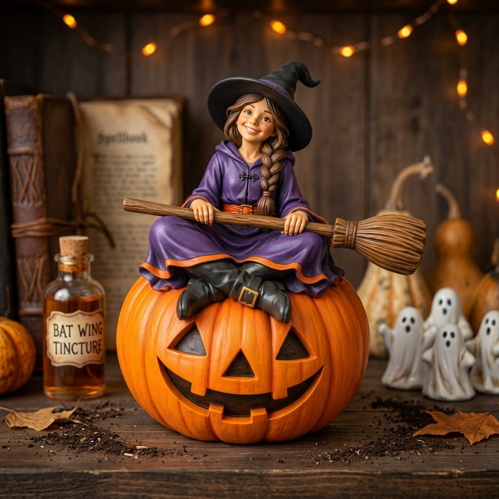 Pumpkin Witch-Detailed Sculpt Miniature for RPG, Display & Collection