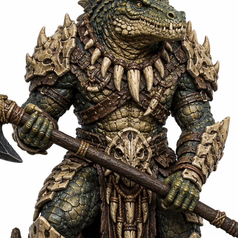 Scaleburn Lizardfolk Warlord-Detailed Sculpt Miniature for RPG, Display & Collection