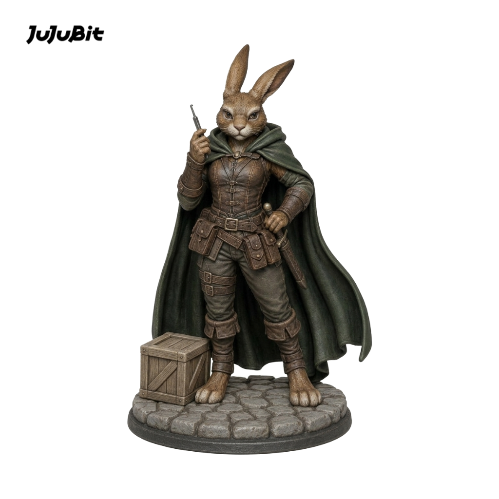 Quickstep Harengon Rogue-Detailed Sculpt Miniature for RPG, Display &amp; Collection