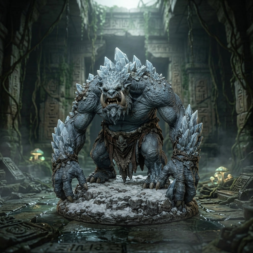 Rimefang Frost Troll-Detailed Sculpt Miniature for RPG, Display & Collection