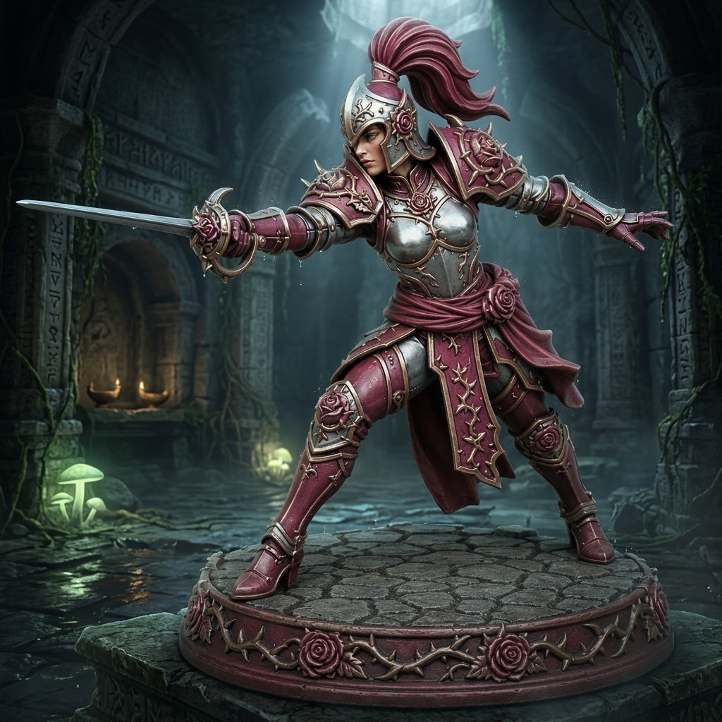 Rosethorne Duelist-Detailed Sculpt Miniature for RPG, Display & Collection