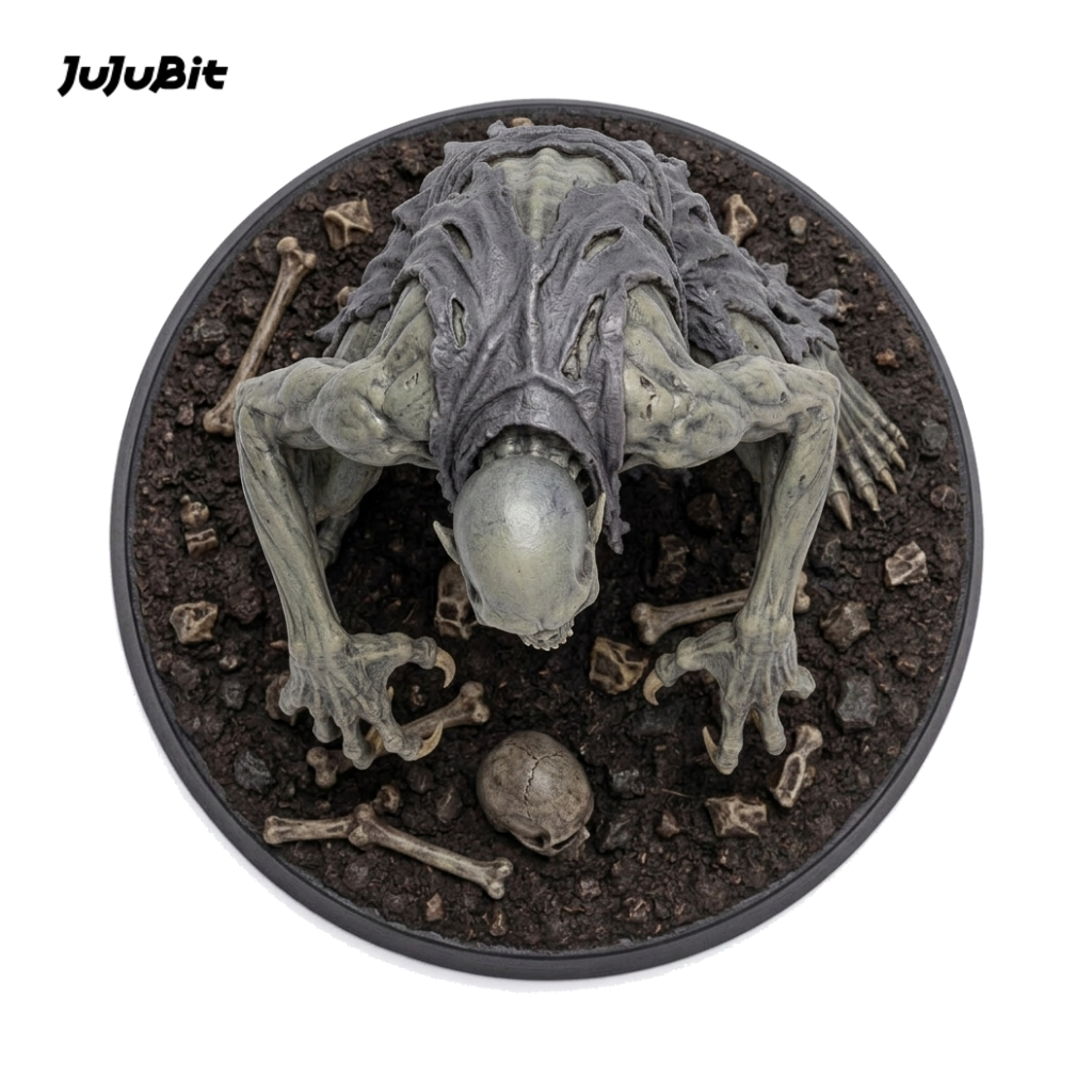 Top view of the ghoul miniature