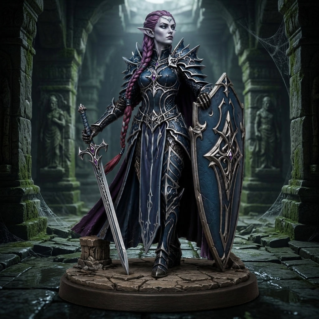 Sable Oath Valkyrie-Detailed Sculpt Miniature for RPG, Display & Collection