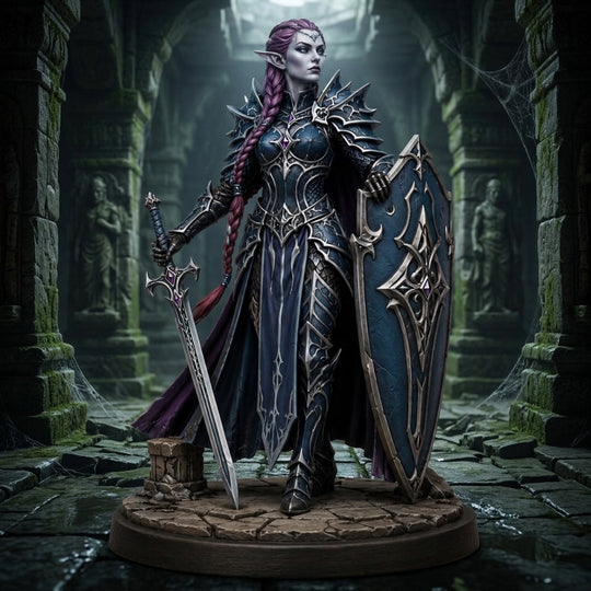 Sable Oath Valkyrie-Detailed Sculpt Miniature for RPG, Display & Collection