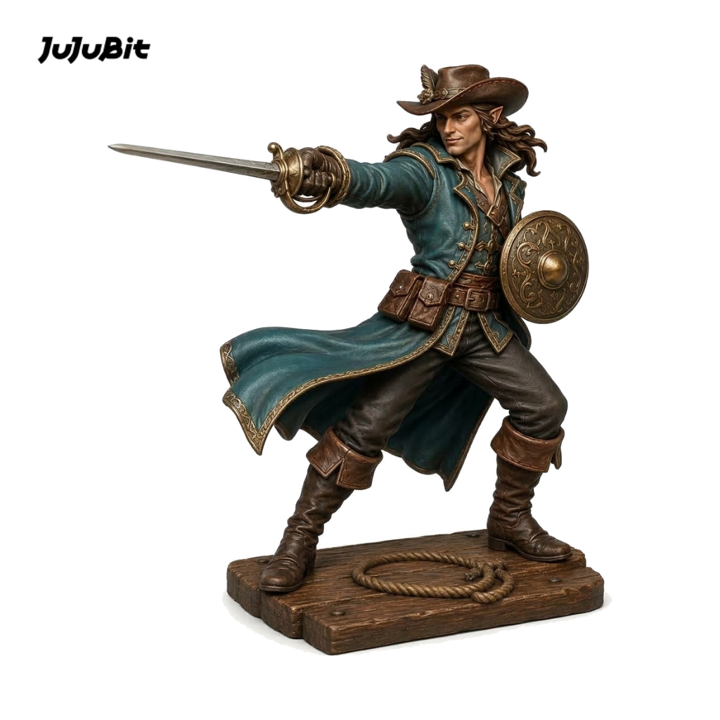 Saltwind Swashbuckler-Detailed Sculpt Miniature for RPG, Display & Collection