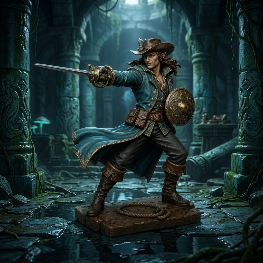 Saltwind Swashbuckler-Detailed Sculpt Miniature for RPG, Display & Collection