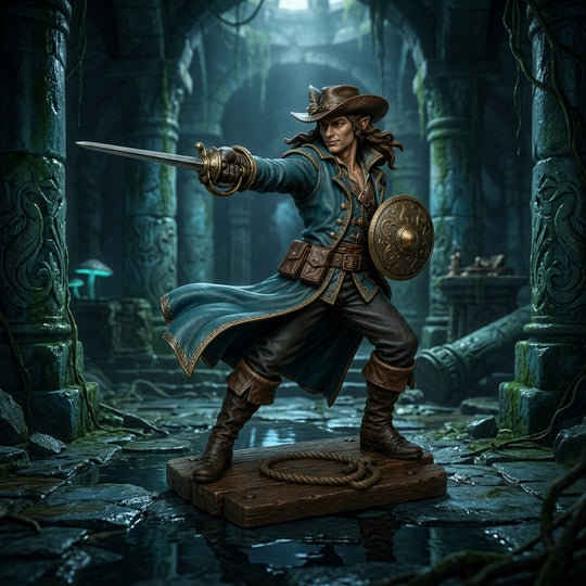 Saltwind Swashbuckler-Detailed Sculpt Miniature for RPG, Display & Collection