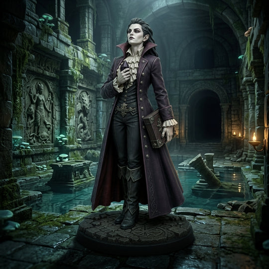 Sanguine Dhampir Sorcerer-Detailed Sculpt Miniature for RPG, Display & Collection