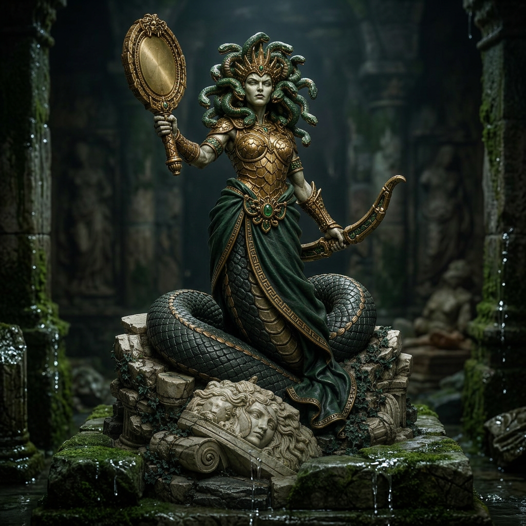 Serpentcrown Medusa-Detailed Sculpt Miniature for RPG, Display & Collection