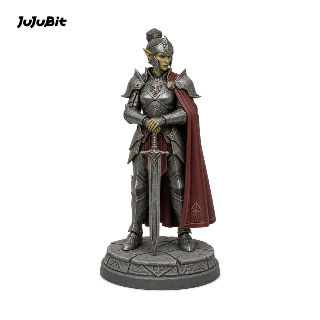 Silverblade Githyanki Knight-Detailed Sculpt Miniature for RPG, Display &amp; Collection