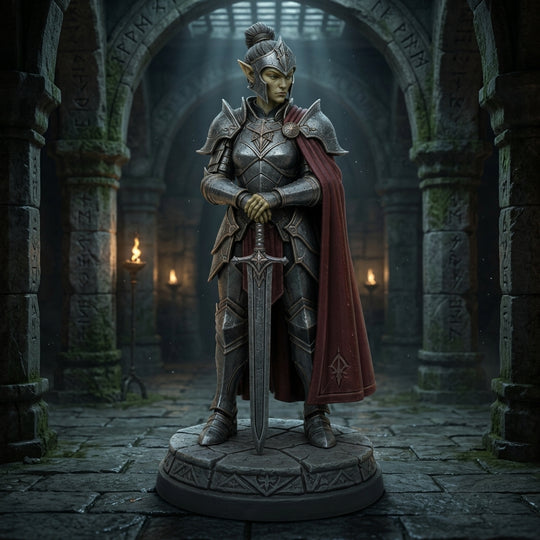 Silverblade Githyanki Knight-Detailed Sculpt Miniature for RPG, Display &amp; Collection
