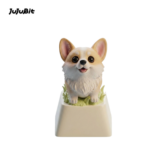 JuJuBit Custom Artisan Keycap for Mechanical Keyboards Corgi