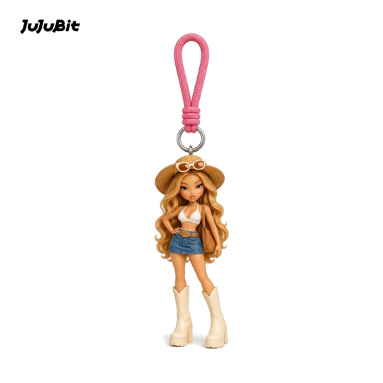 Stylish Summer Girl Keychain