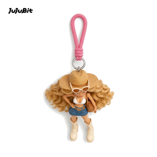 Stylish Summer Girl Keychain