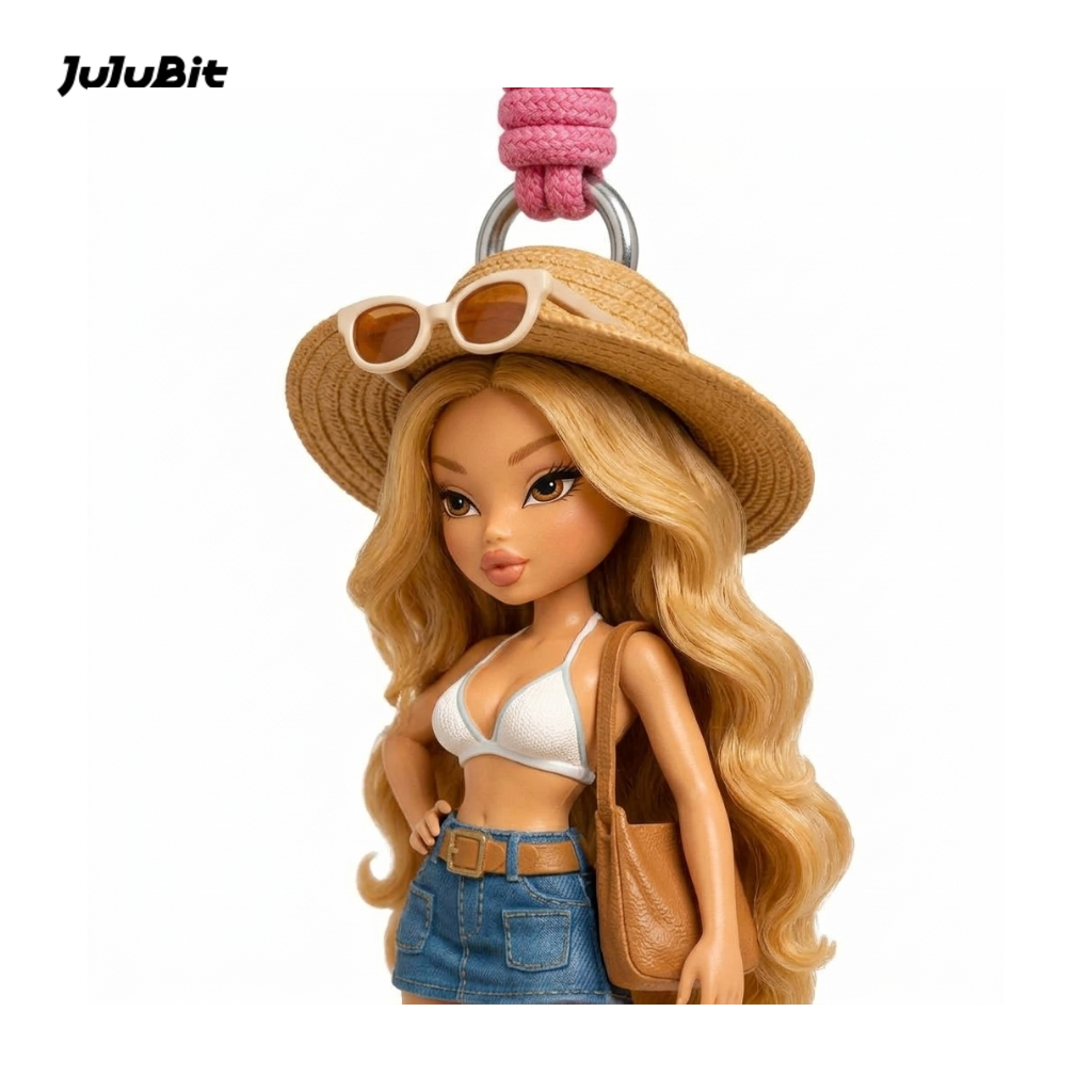 Stylish Summer Girl Keychain