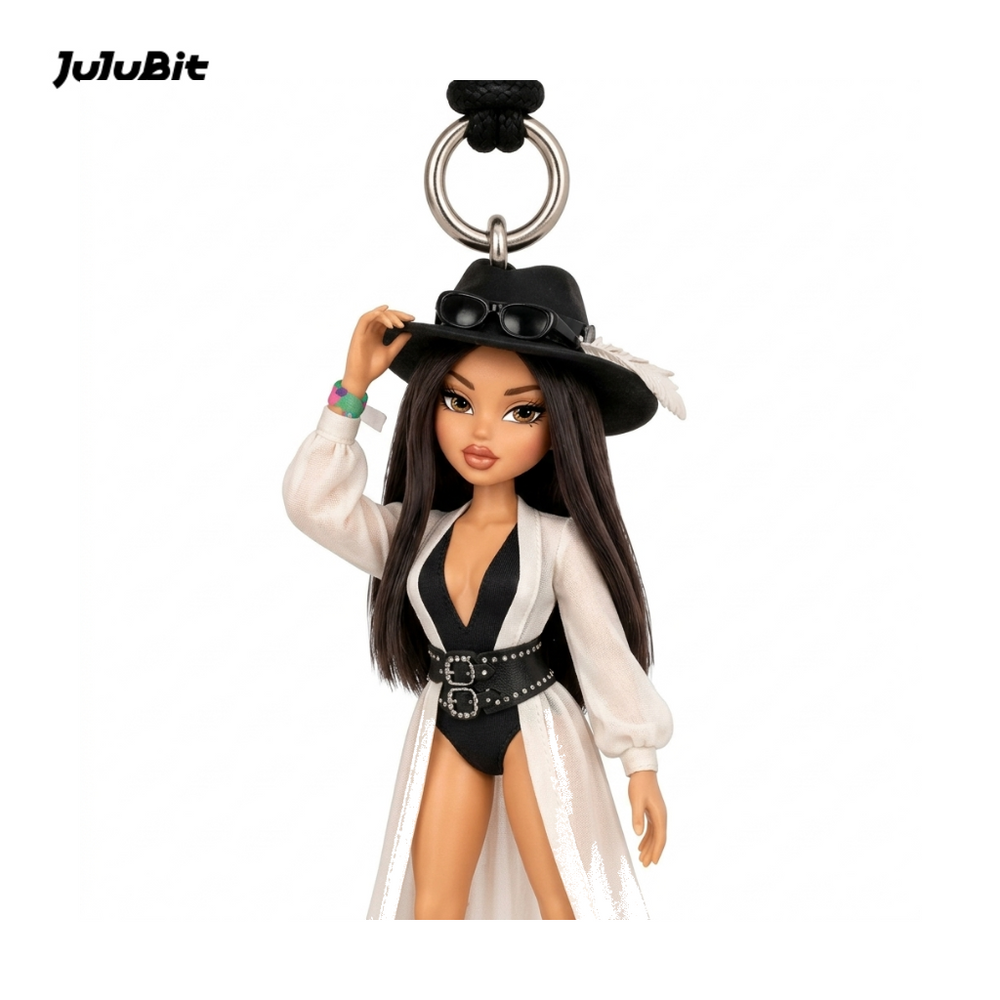 Stylish Western Girl Keychain