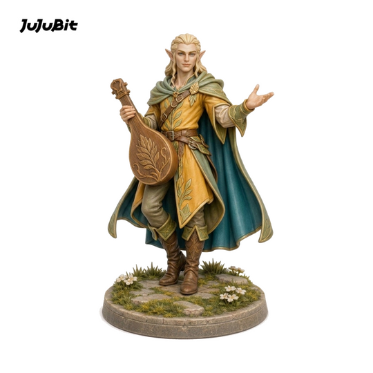 Sunleaf Elf Bard-Detailed Sculpt Miniature for RPG, Display & Collection