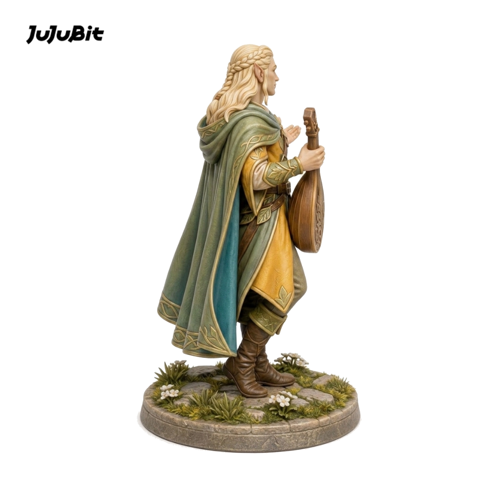 Sunleaf Elf Bard-Detailed Sculpt Miniature for RPG, Display & Collection