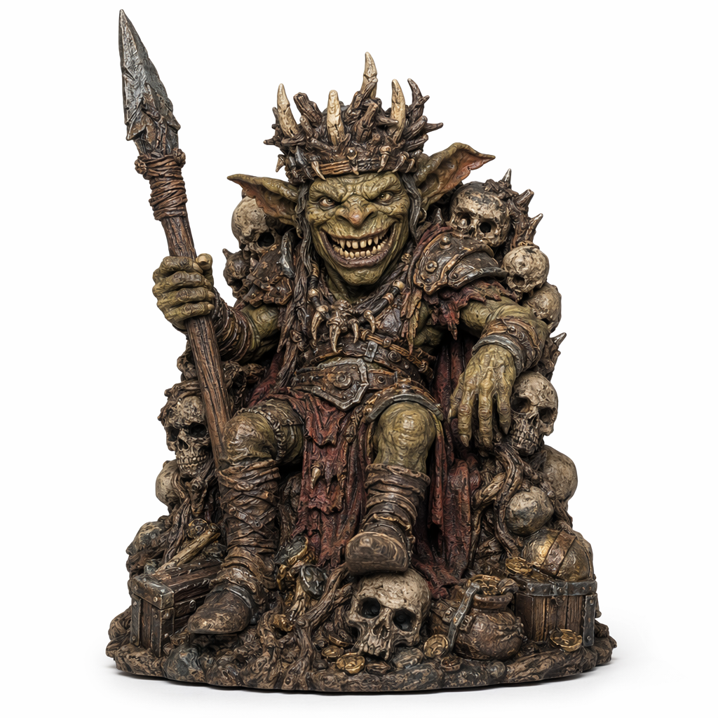 Thornmaw Goblin King-Detailed Sculpt Miniature for RPG, Display & Collection