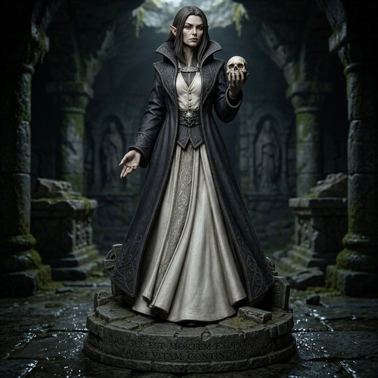 Thornveil Half-Elf Necromancer-Detailed Sculpt Miniature for RPG, Display & Collection