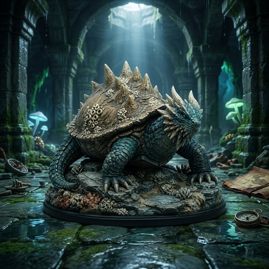Tidebreaker Dragon Turtle-Detailed Sculpt Miniature for RPG, Display &amp; Collection