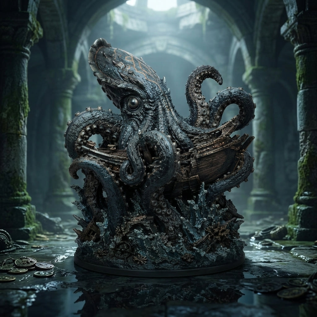 Tidereaver Kraken-Detailed Sculpt Miniature for RPG, Display & Collection