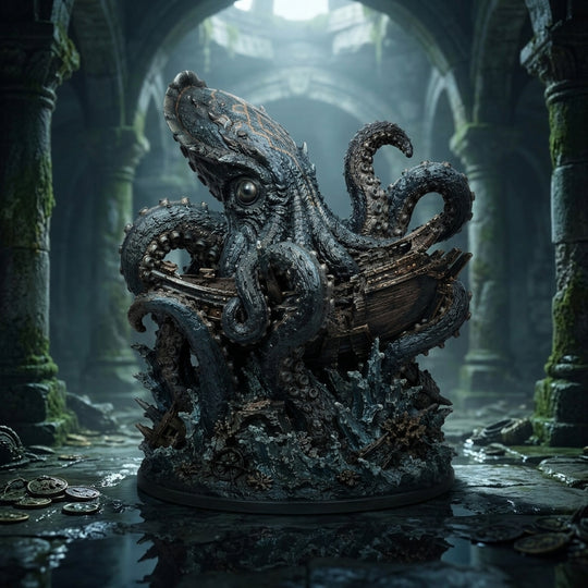 Tidereaver Kraken-Detailed Sculpt Miniature for RPG, Display & Collection