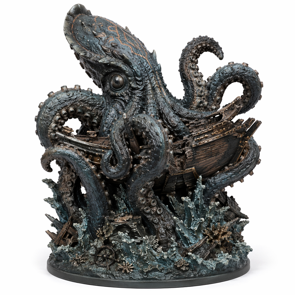 Tidereaver Kraken-Detailed Sculpt Miniature for RPG, Display & Collection