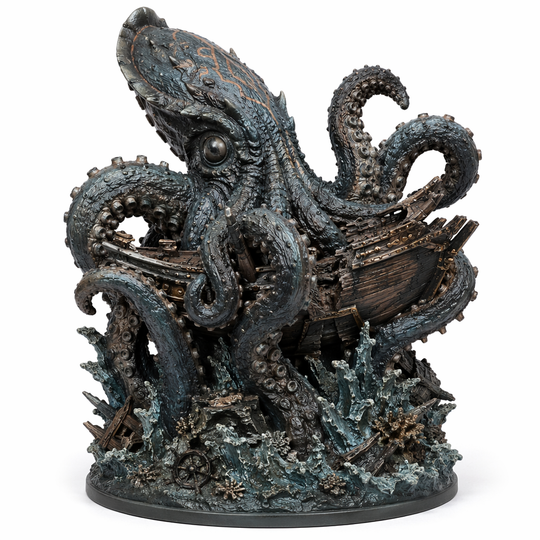 Tidereaver Kraken-Detailed Sculpt Miniature for RPG, Display & Collection
