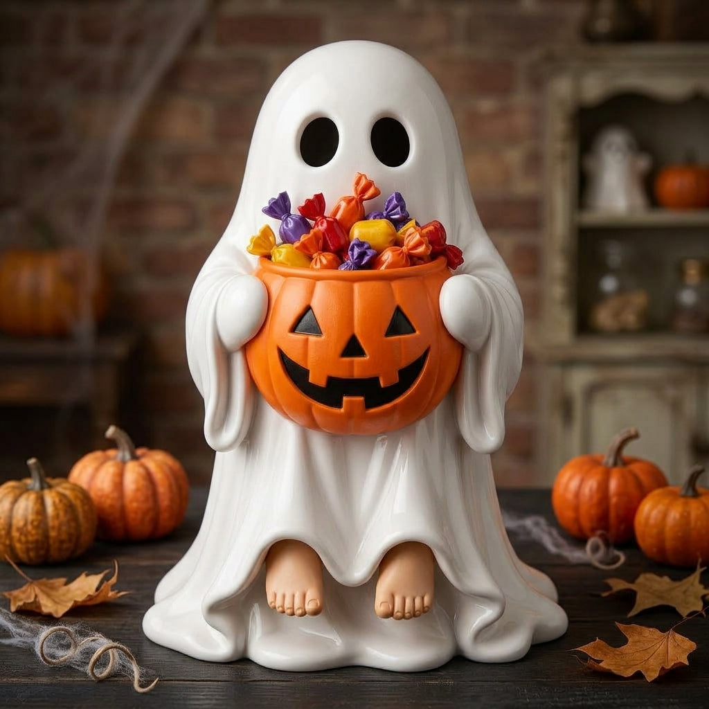 Trick-or-Treat Ghost-Detailed Sculpt Miniature for RPG, Display & Collection