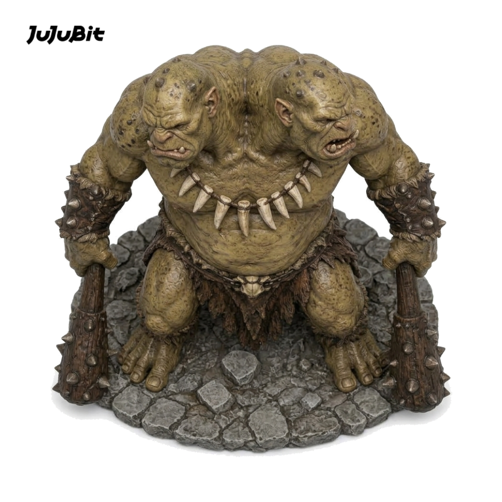 Twinskull Ettin-Detailed Sculpt Miniature for RPG, Display &amp; Collection