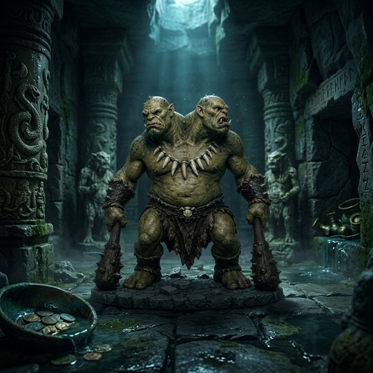 Twinskull Ettin-Detailed Sculpt Miniature for RPG, Display &amp; Collection