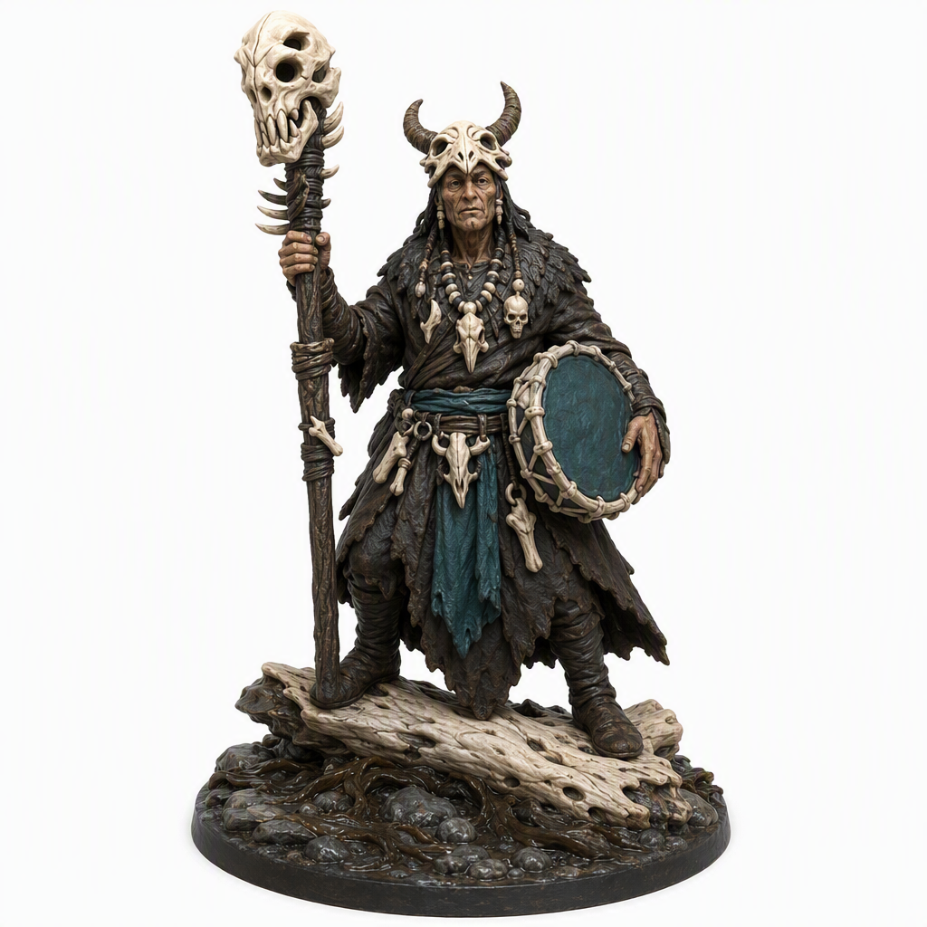 Bonetide Shaman-Detailed Sculpt Miniature for RPG, Display & Collection