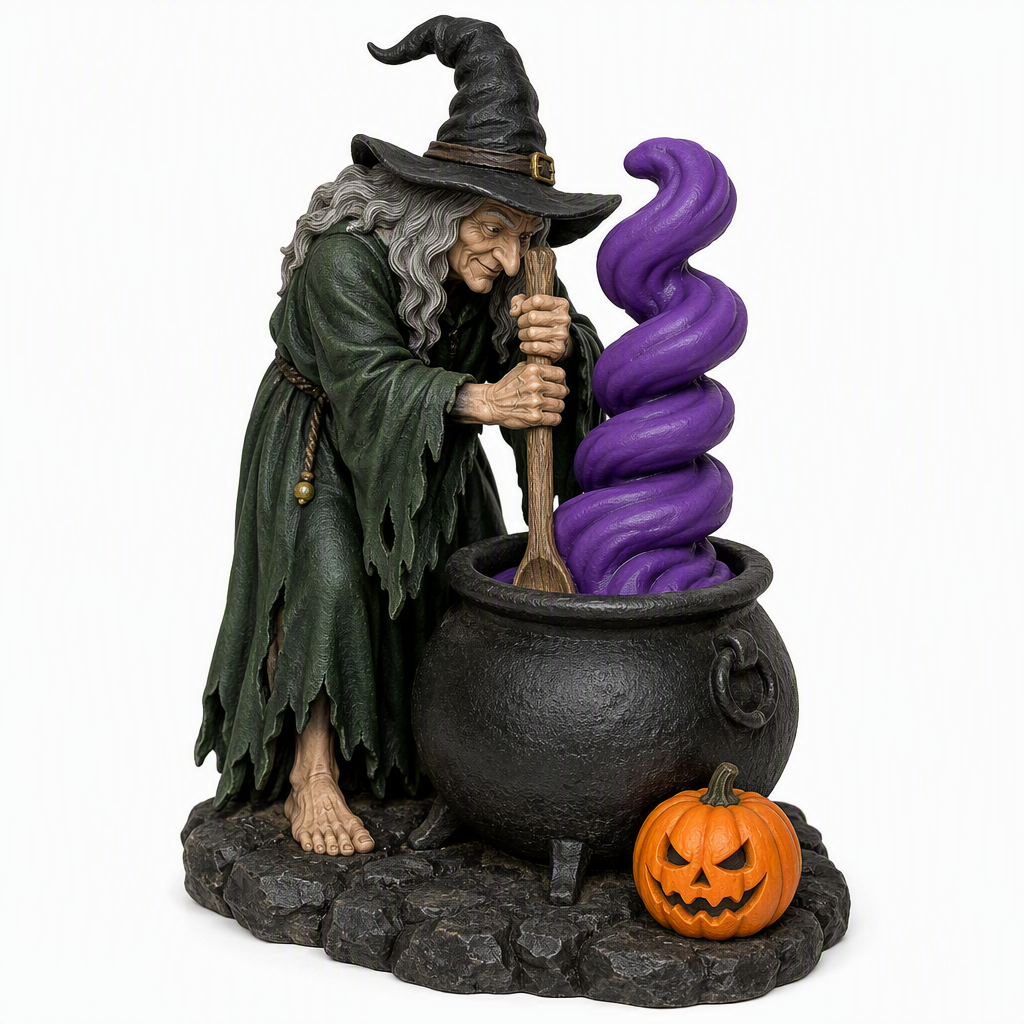 Cauldron Witch-Detailed Sculpt Miniature for RPG, Display & Collection