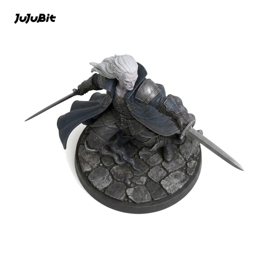 Voidstep Shadar-kai Fighter-Detailed Sculpt Miniature for RPG, Display & Collection
