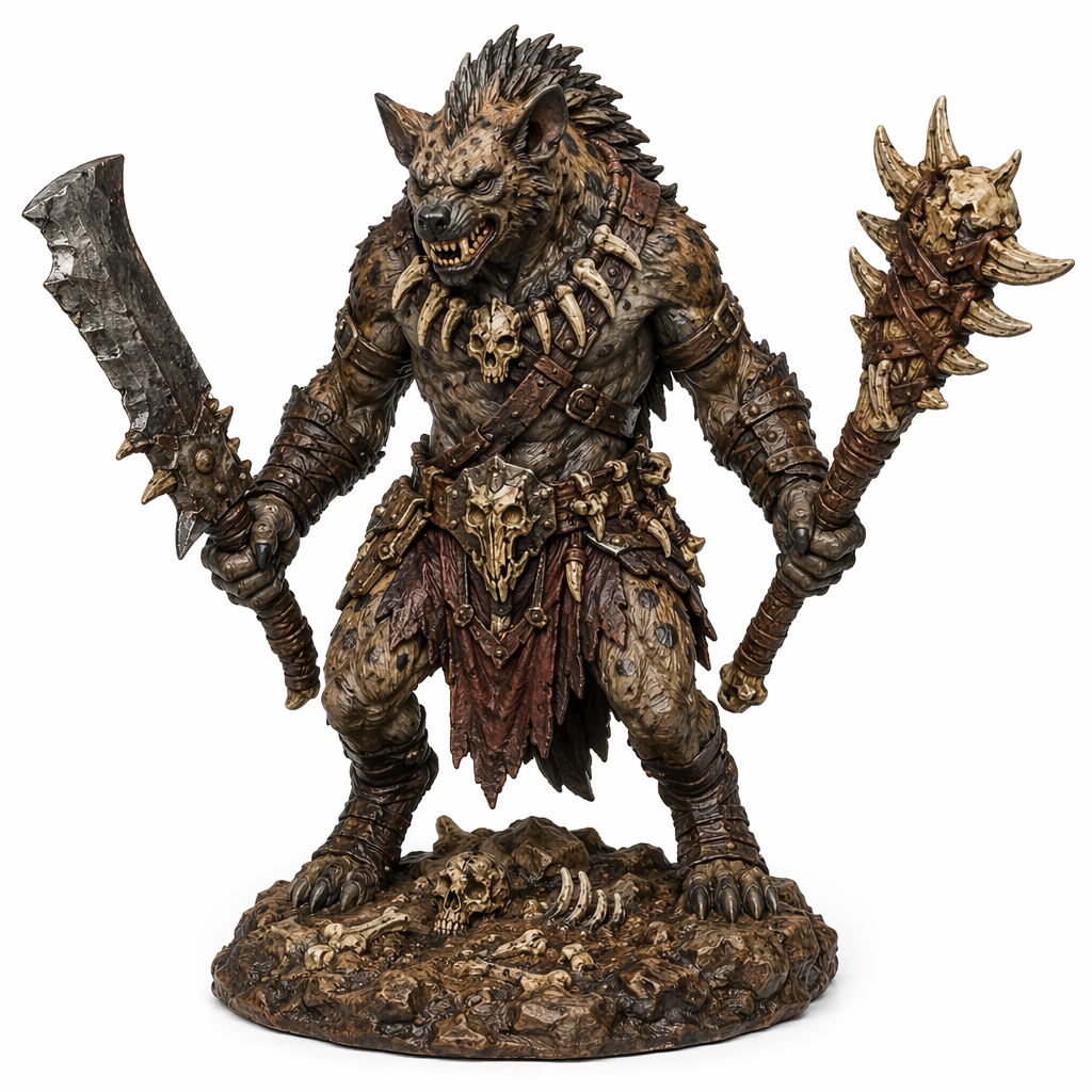 Dreadmaw Gnoll Chieftain-Detailed Sculpt Miniature for RPG, Display & Collection